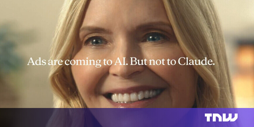 Super Bowl television commercial showing an AI chatbot interruption on screen with Anthropic logo and Claude branding