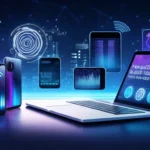 A content creator in a Jakarta studio using holographic AI interfaces to edit immersive 3D video content for the Southeast Asian market.