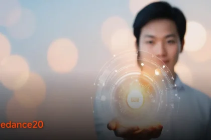 Alt text: Visual representation of Hollywood copyright symbols clashing with digital AI code streams illustrating the Seedance 2.0 legal battle.