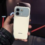 A sleek Infinix Note 60 smartphone displaying a vibrant 144Hz OLED screen next to a 6500mAh battery icon overlay.