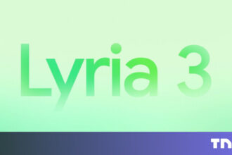 A digital interface of the Google Gemini app displaying a 30-second AI-generated music waveform and colorful cover art created by Lyria 3