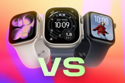 Comparison of the Apple Watch Series 11, Ultra 3, and SE 3 showcasing diverse designs and wrist sizes in a modern lifestyle setting.