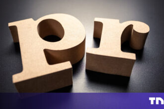 A digital PR specialist analyzing AI-generated brand mentions on a high-resolution dashboard showing data flows and narrative sentiment.