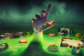 Rosanna Pansino meticulously crafting peach-flavored butter rings to debunk a viral AI-generated food video in a bright kitchen.