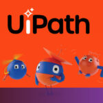 A busy modern trading floor in London with digital overlays of data streams and compliance locks, symbolizing AI integration in banking.