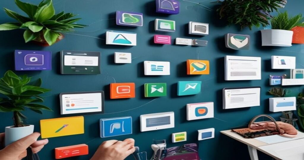 User navigating Trello dashboard on laptop, with Google Drive sidebar panel open showing file folders, illustrating the manual connection point between the two applications.